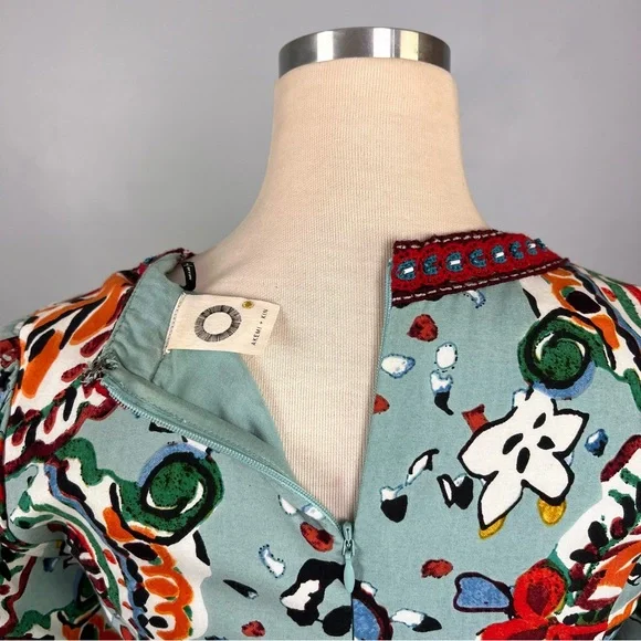 ANTHROPOLOGIE Akemi + Kin Karmina Sky Blue Beaded Dress with Pockets Size 2 - Picture 9 of 14